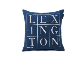 Klassischer Kissenbezug "Lexington Logo Cotton Twill Blau", 50 x 50 cm