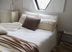 Satin Deckenbezug "Nantes Off White"