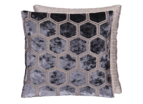 Velvet cushion "Manipur Graphite" 43 x 43 cm