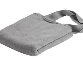 Strickplaid und Tasche "Travell Grey"