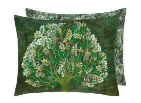 Aufwendig besticktes Dekokissen "Designers Guild Bandipur Emerald", 60 x 45 cm