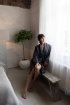 Leinen Bademantel "Homelinen Labels Remy Off Black"