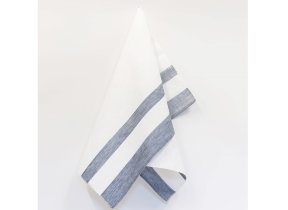 Linen Glass Cloth "Block Stripe Blue"