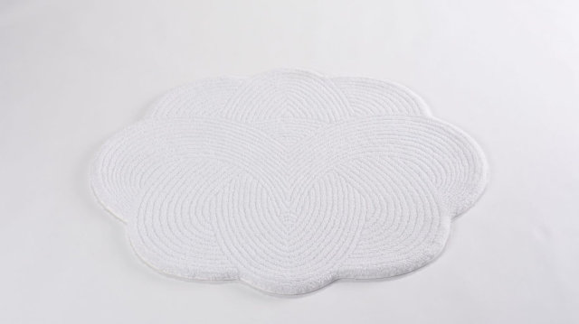 Habidecor bath rug "Kyoto" - 90 x 100 cm / 110 White