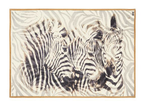 Kaschmirdecke mit Wildleder Velourssaum "Alonpi Zebra"