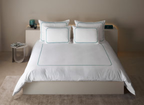 Percale bed linen "Tulo White Robins Egg"