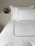 Percale bed linen "Tulo White Robins Egg" 