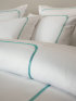 Percale bed linen "Tulo White Robins Egg" - Detail