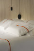 Satin bed linen "Phi White Orange" 