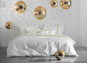 Satin bed linen "Bola White Sun Gold"